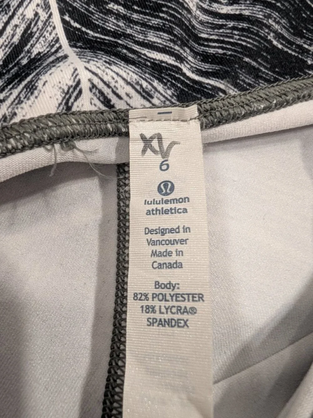 Lululemon Women's Wunder Under Crop II Black & White Athletic Leggings Size 6